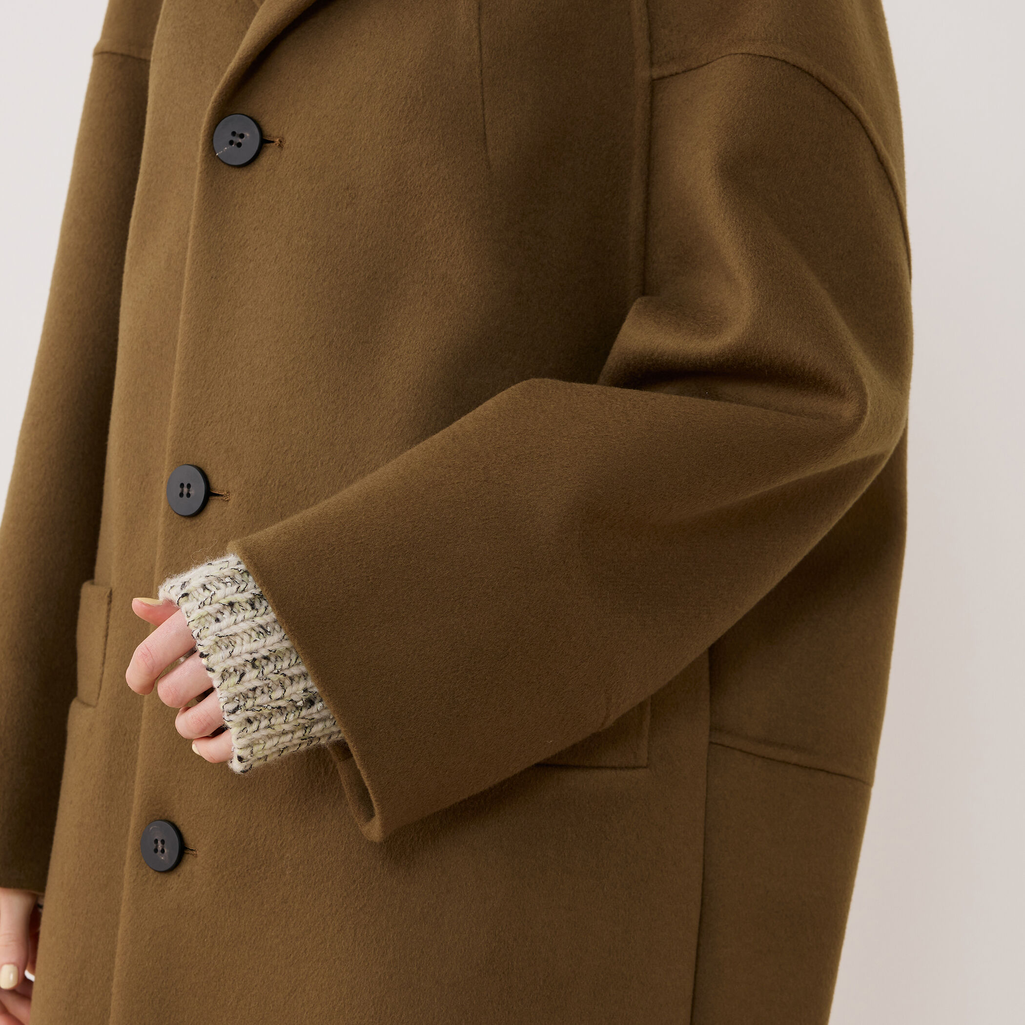 ウールダブルフェイス オーバルロングコート｜トゥモローランド 公式通販