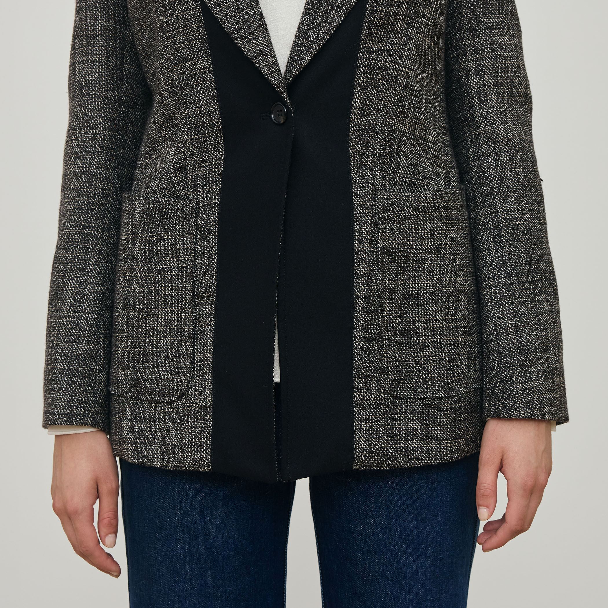 ウールリネンツイード バイカラージャケット｜トゥモローランド 公式通販