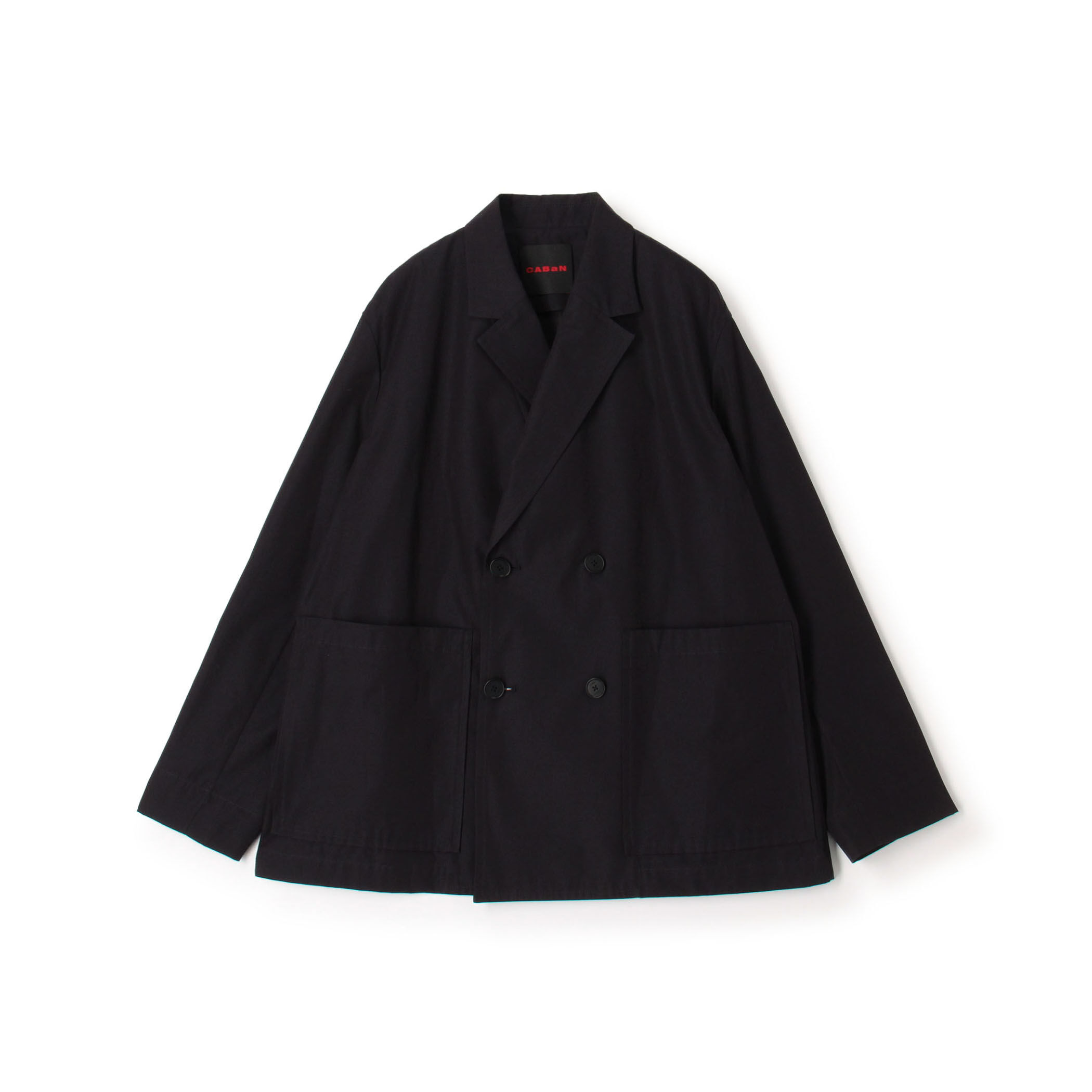 コットンシャンブレー ベルテッドダブルブレストジャケット