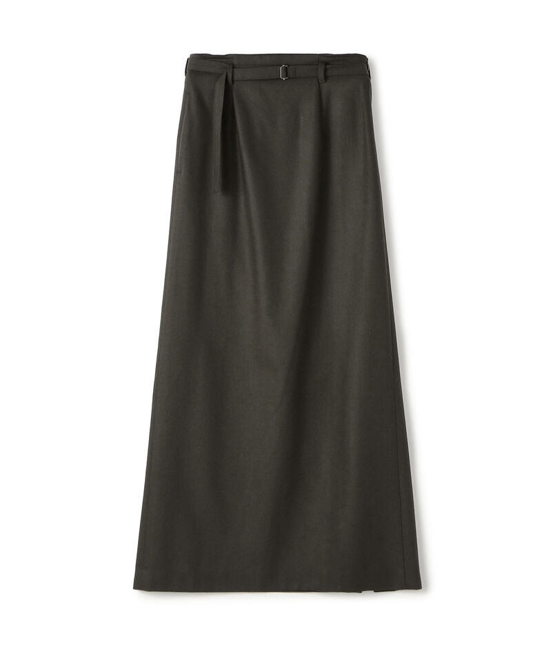 ウールメルトンポプリン Iラインスカート