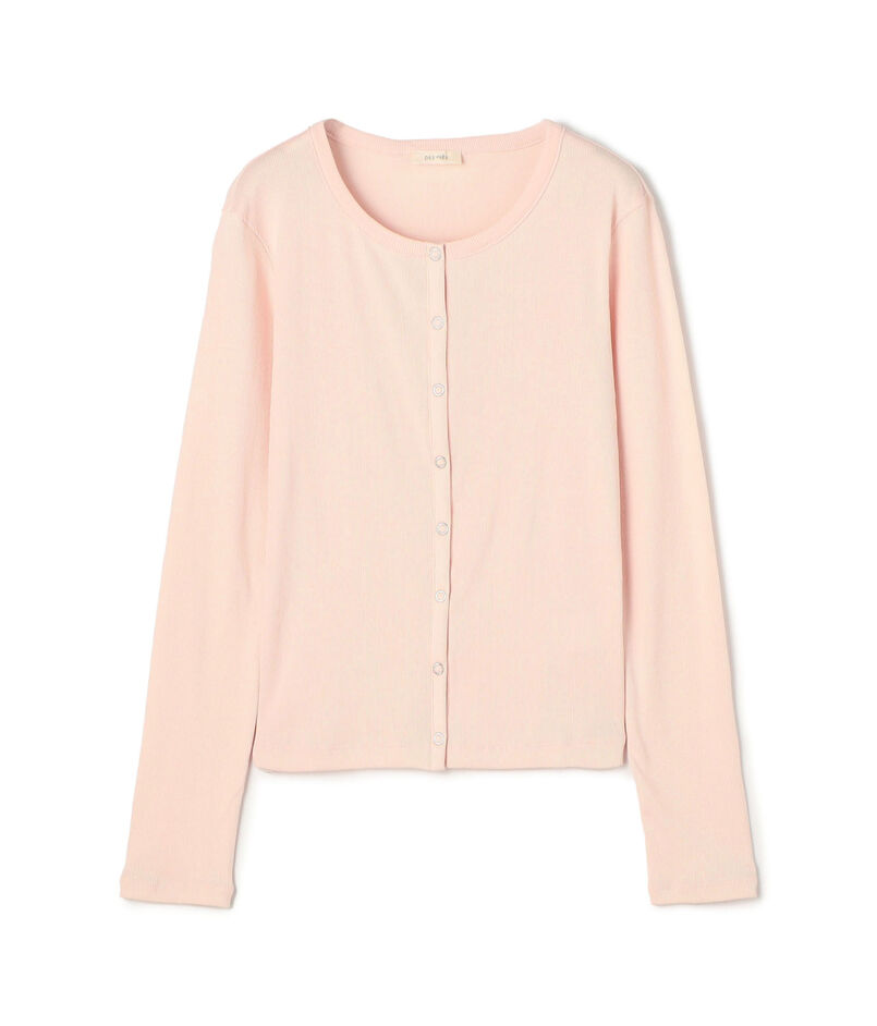 スモールライトリブ クルーネックカーディガン