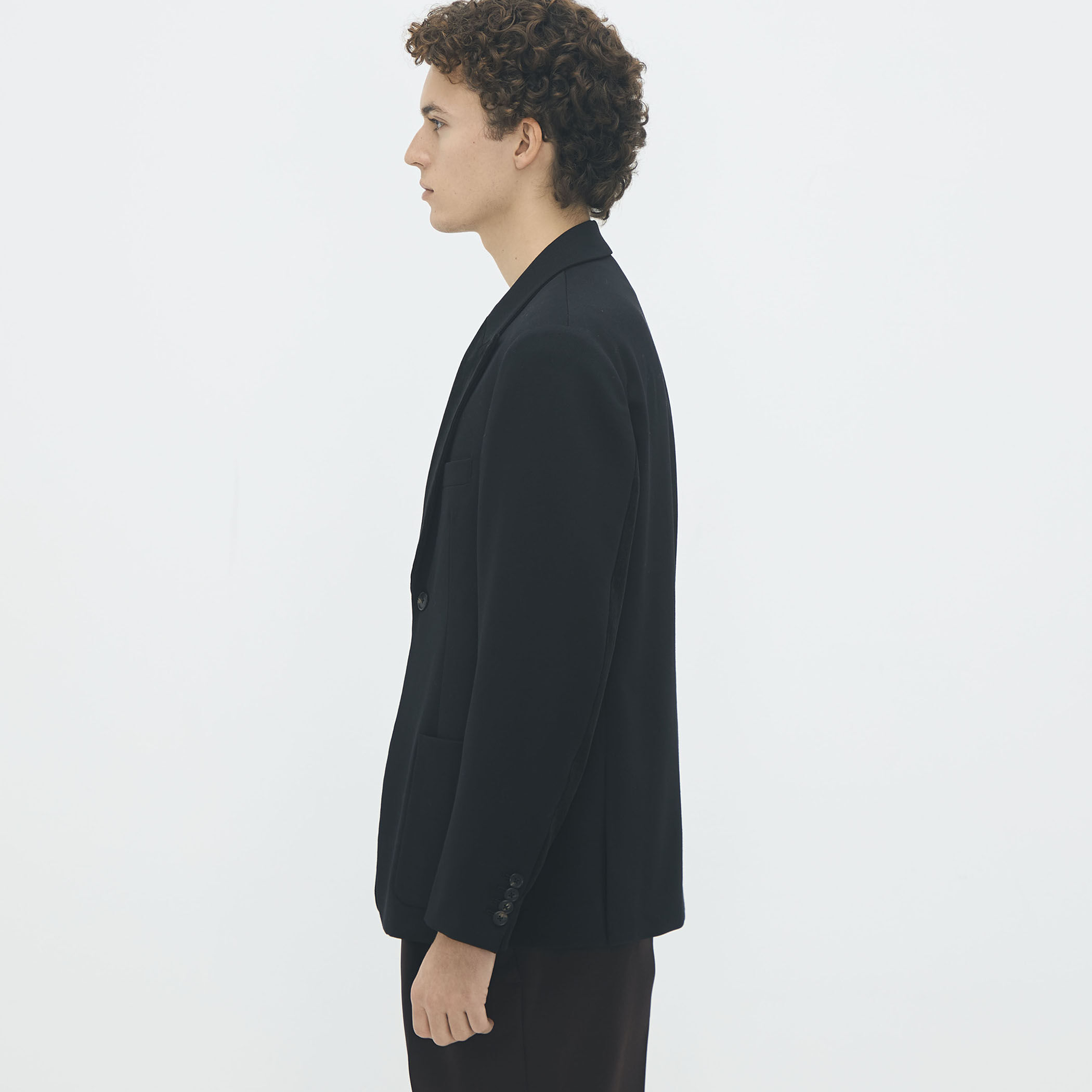 ウールギャバジン コーデュロイラペルテーラードジャケット