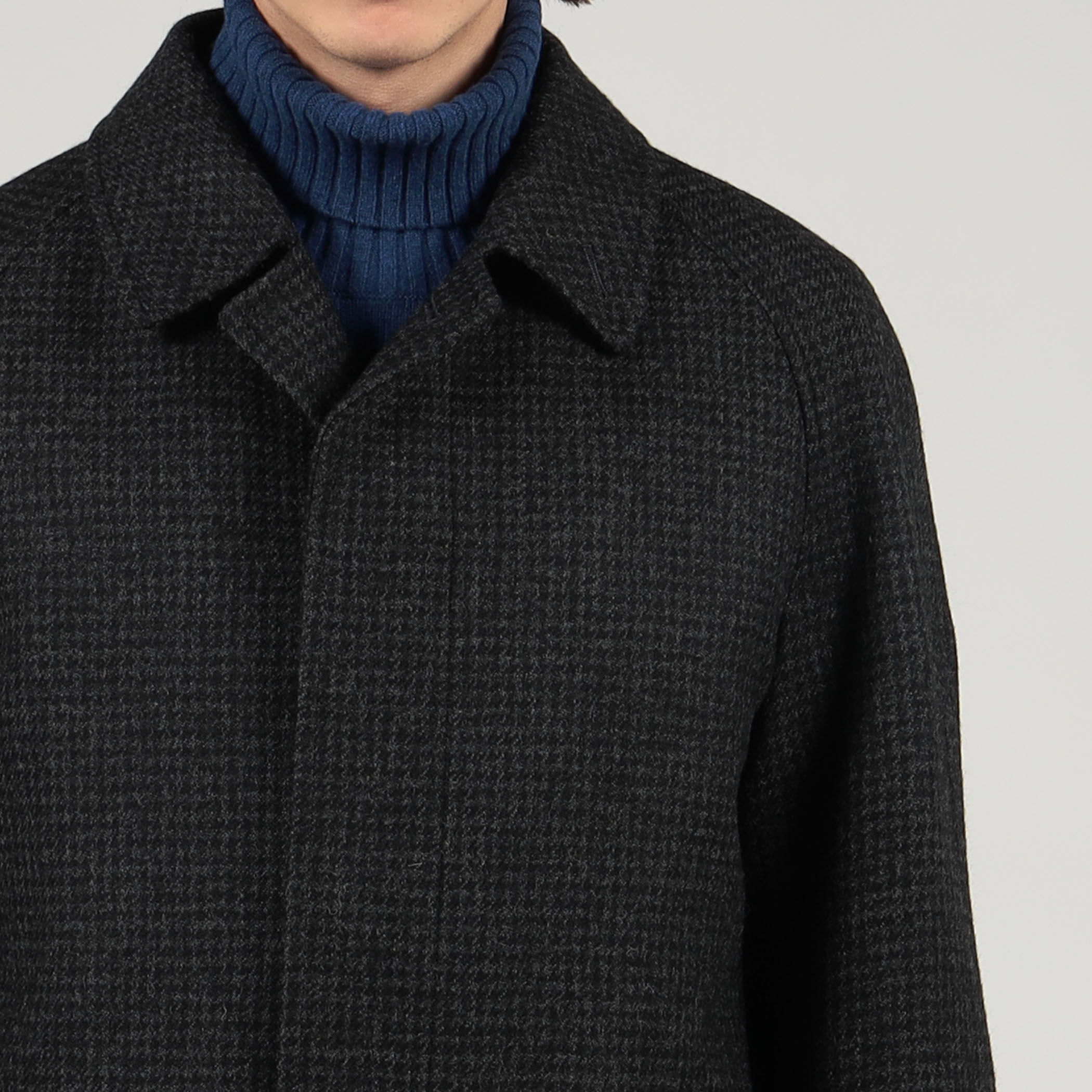 トゥモローランド ツイード ウールコート ベルト付き チャコールグレー セール 50%OFF】ウールツイード バルマカーンコート FOX TWEED
