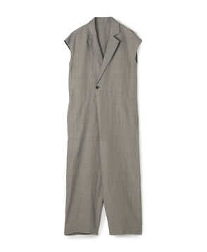 リネンキュプラシルクコンパクト チェスターカラーオールインワン