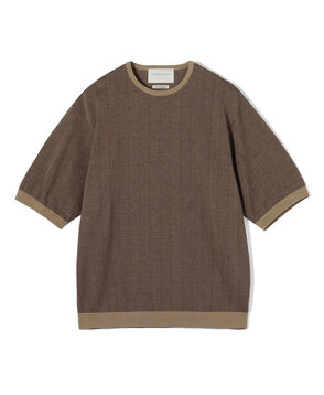 TOMORROWLAND tricot ヘリンボーン柄 コットンハーフスリーブ ニット