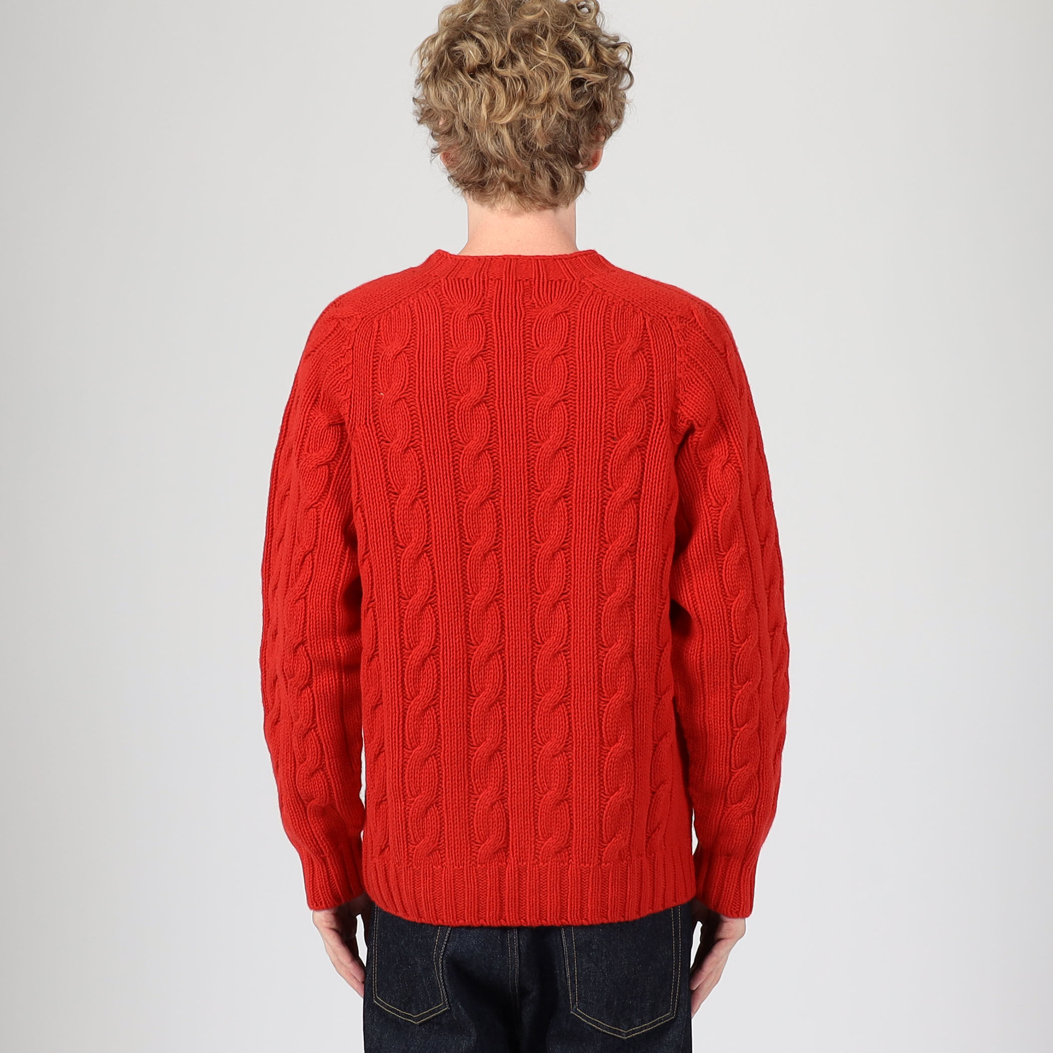 INVERALLAN ウールケーブル クルーネックプルオーバーニット