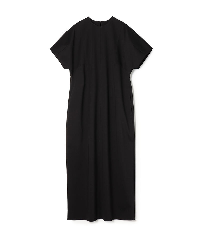 スムースポンチ ラウンドスリーブワンピース