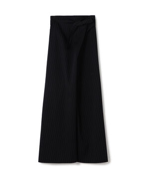 【WEB先行予約】ストライプギャバ ラップロングスカート