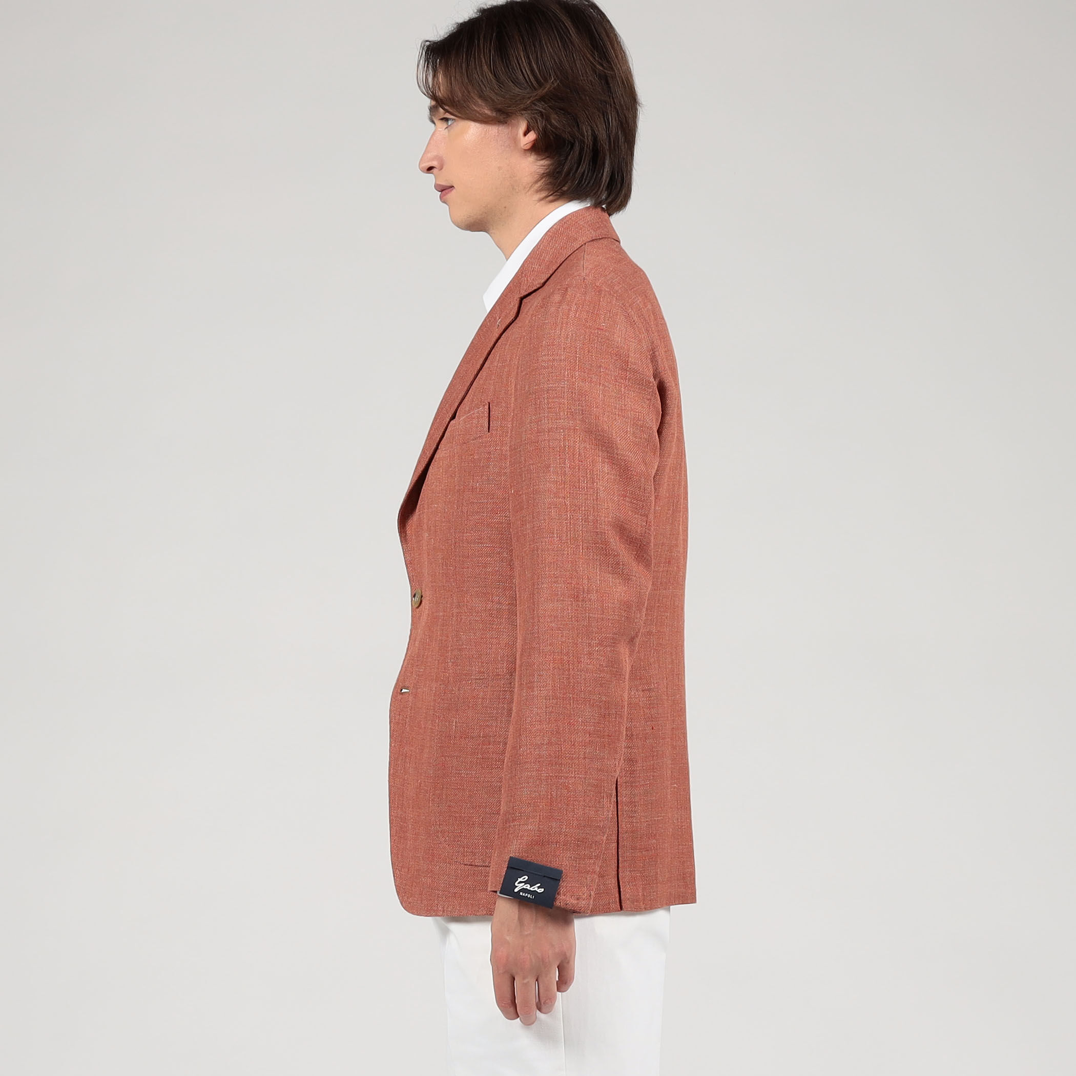 GABO リネンウール シングルブレステッド2Bジャケット