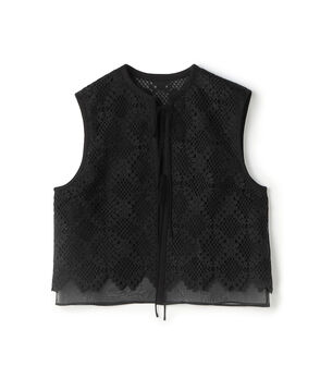 【WEB先行予約】ブルームリーフレース レイヤードショートジレ