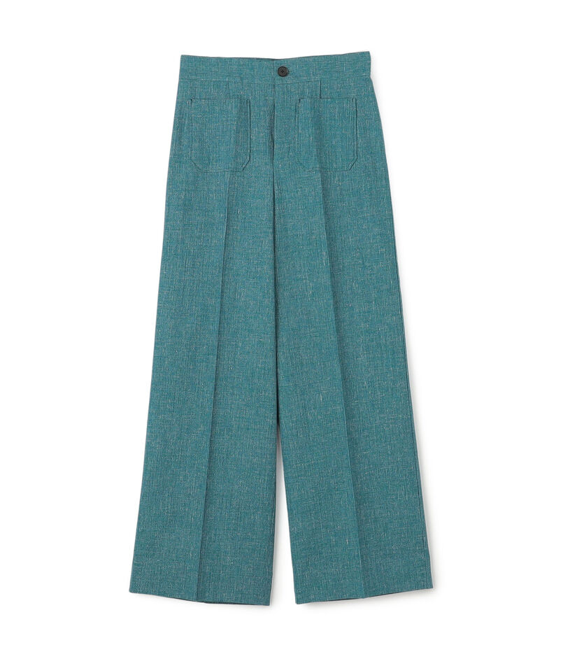 コットンリネンスラブ ポケットワイドパンツ