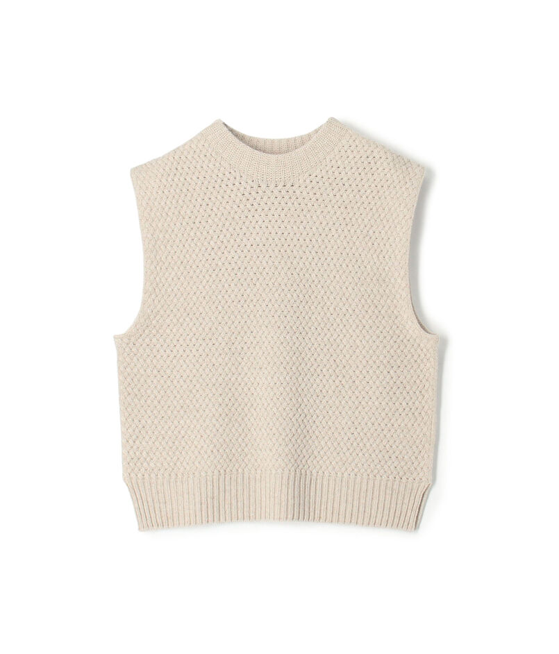 リネンウールバスケット クルーネックベスト