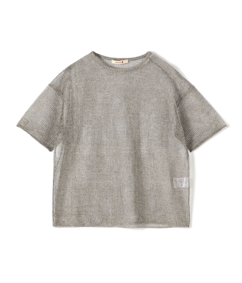 【WEB先行予約】オーロラフィルム リネンハーフスリーブニット