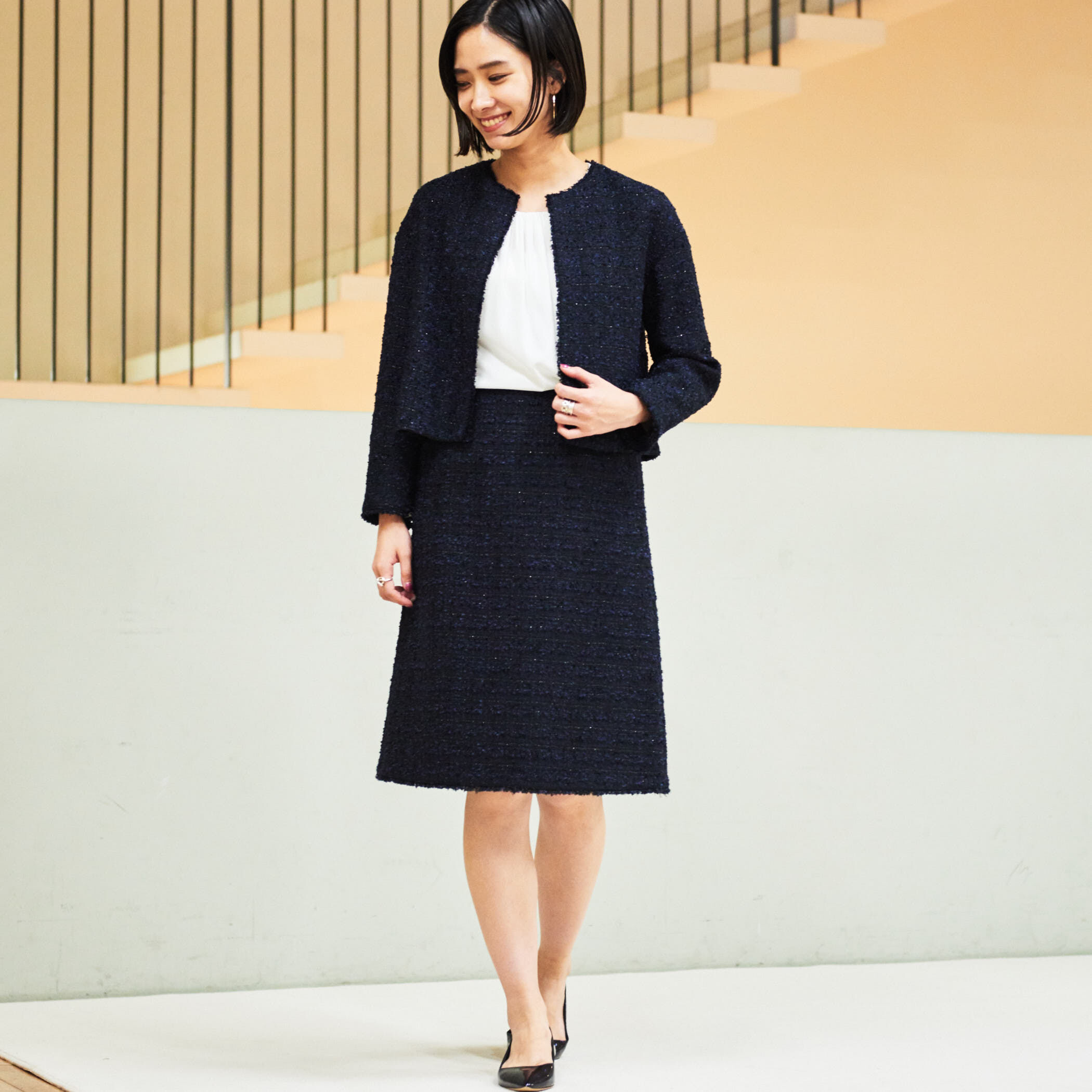 ナイロンコットンツイード タイトスカート｜トゥモローランド 公式通販