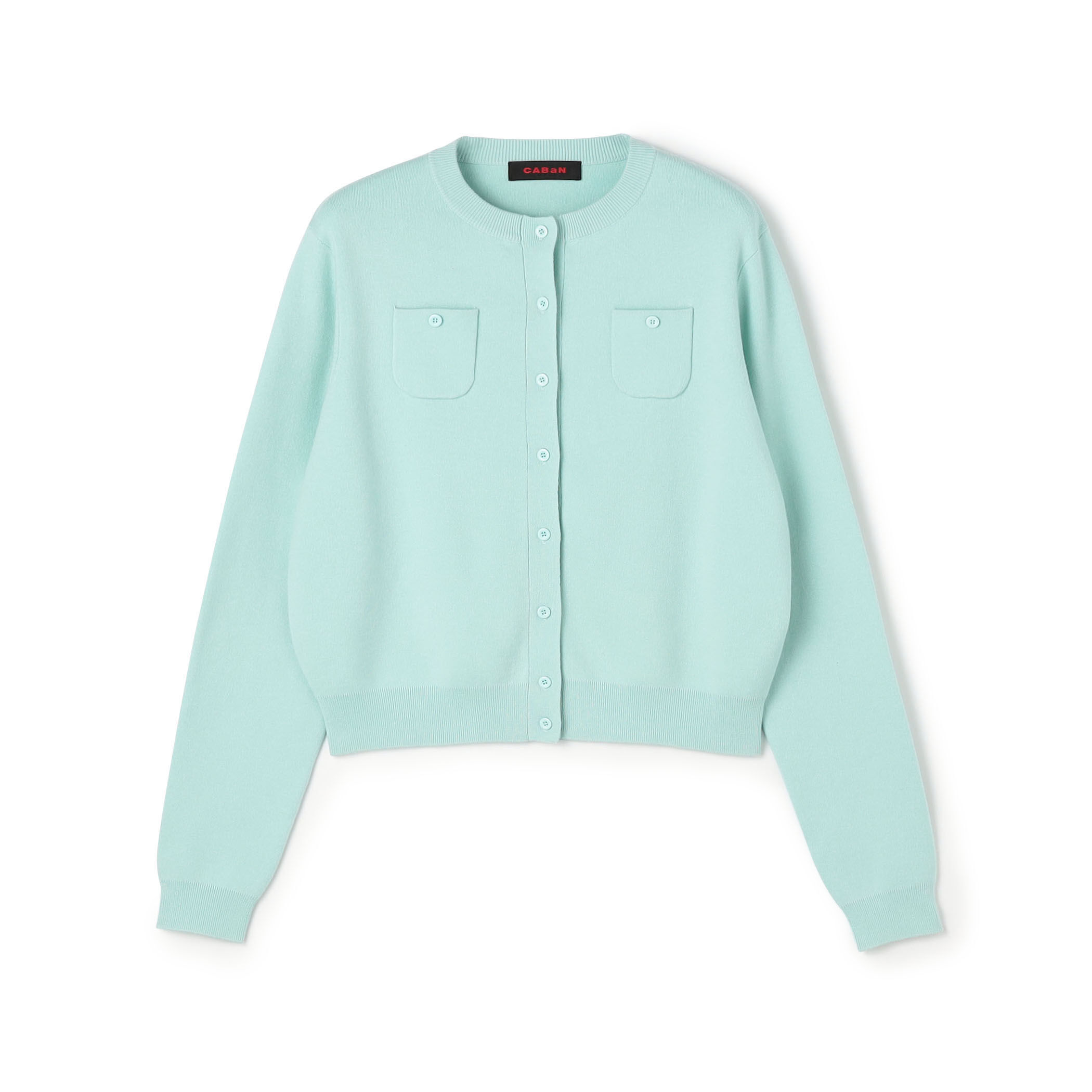 ABaNコットンカシミヤクルーネックカーディガン　ライトグレーXS CABaN コットンカシミヤ クルーネックカーディガン | CABaN