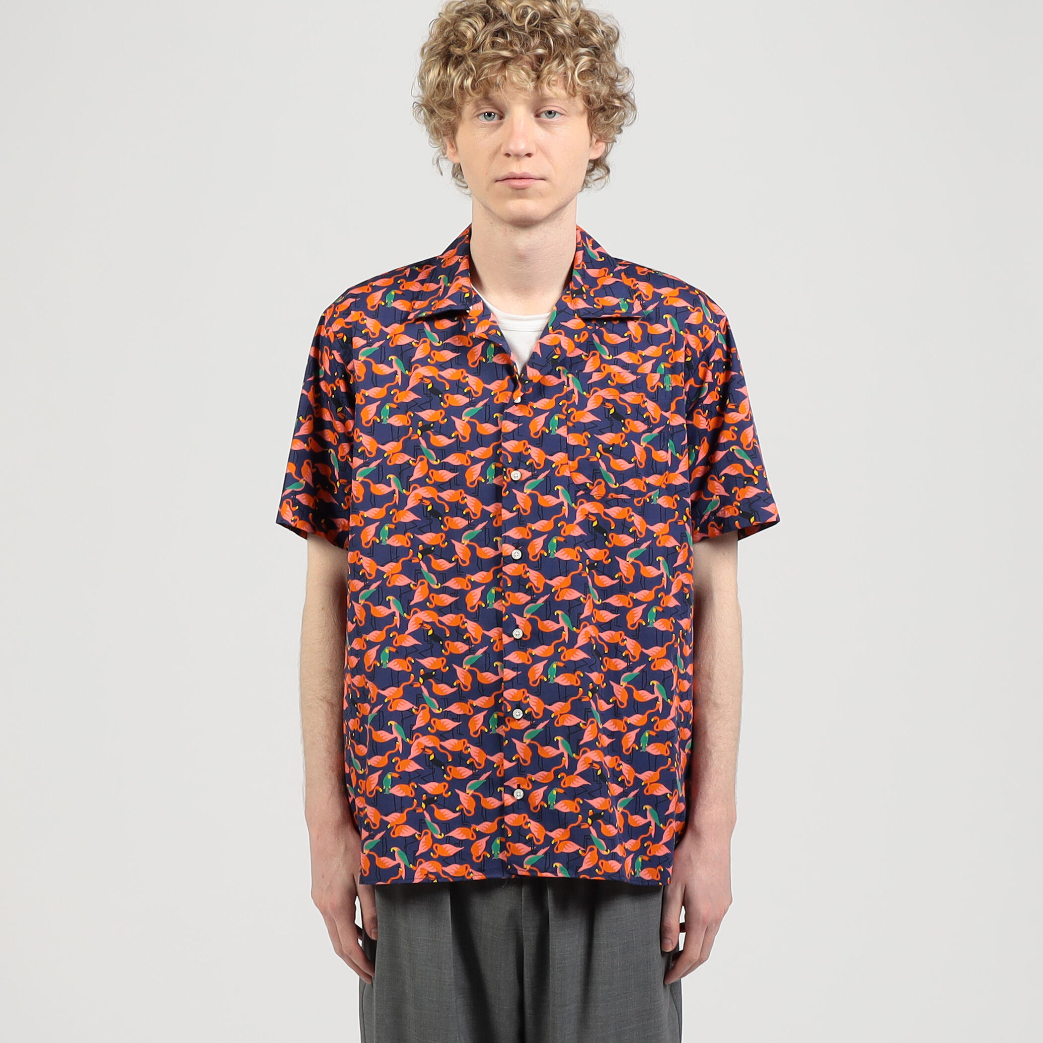 全国宅配無料 別注】INDIVIZUALIZED SHIRTS コットン キャンプカラーシャツ トップス