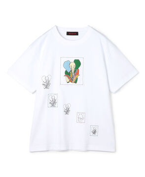 CABaN ドライスビンコットン ELEPHANTマーチエンブロイダリーTシャツ