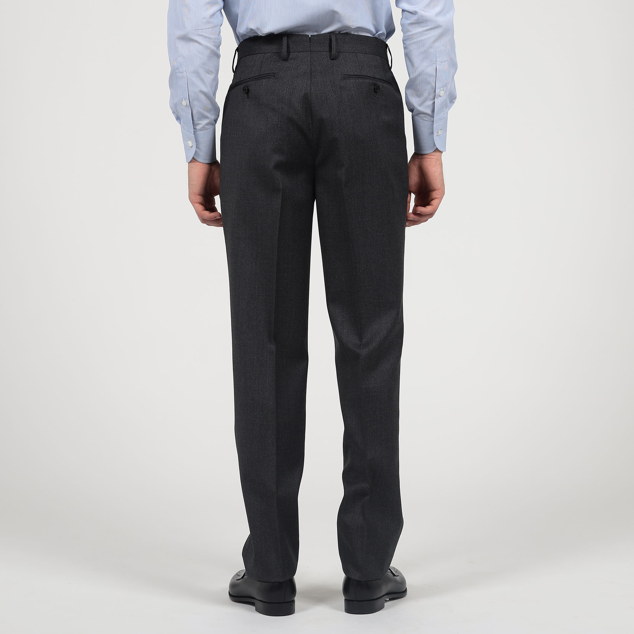 21マイクロン ウールツイル ノープリーツスラックス V.B.