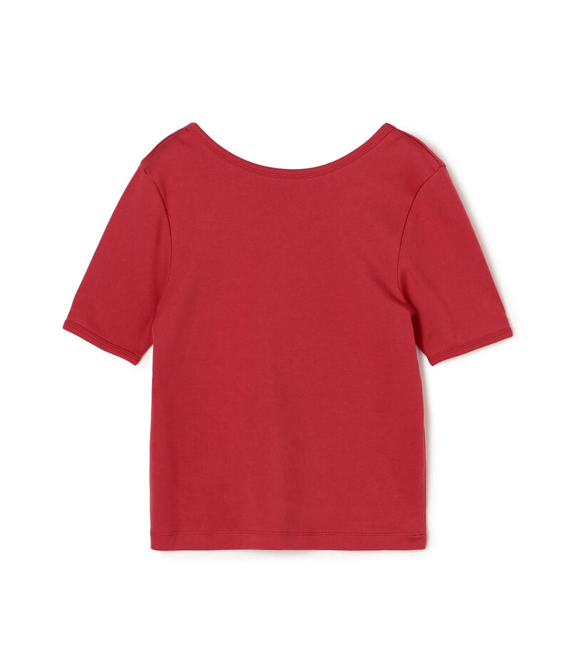 シルキーリブ ボートネックプルオーバー