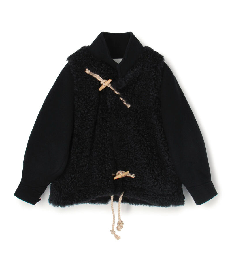 HYKE DOUBLE FACE FAUX SHEARLING DUFFEL JACKET ダッフルジャケット