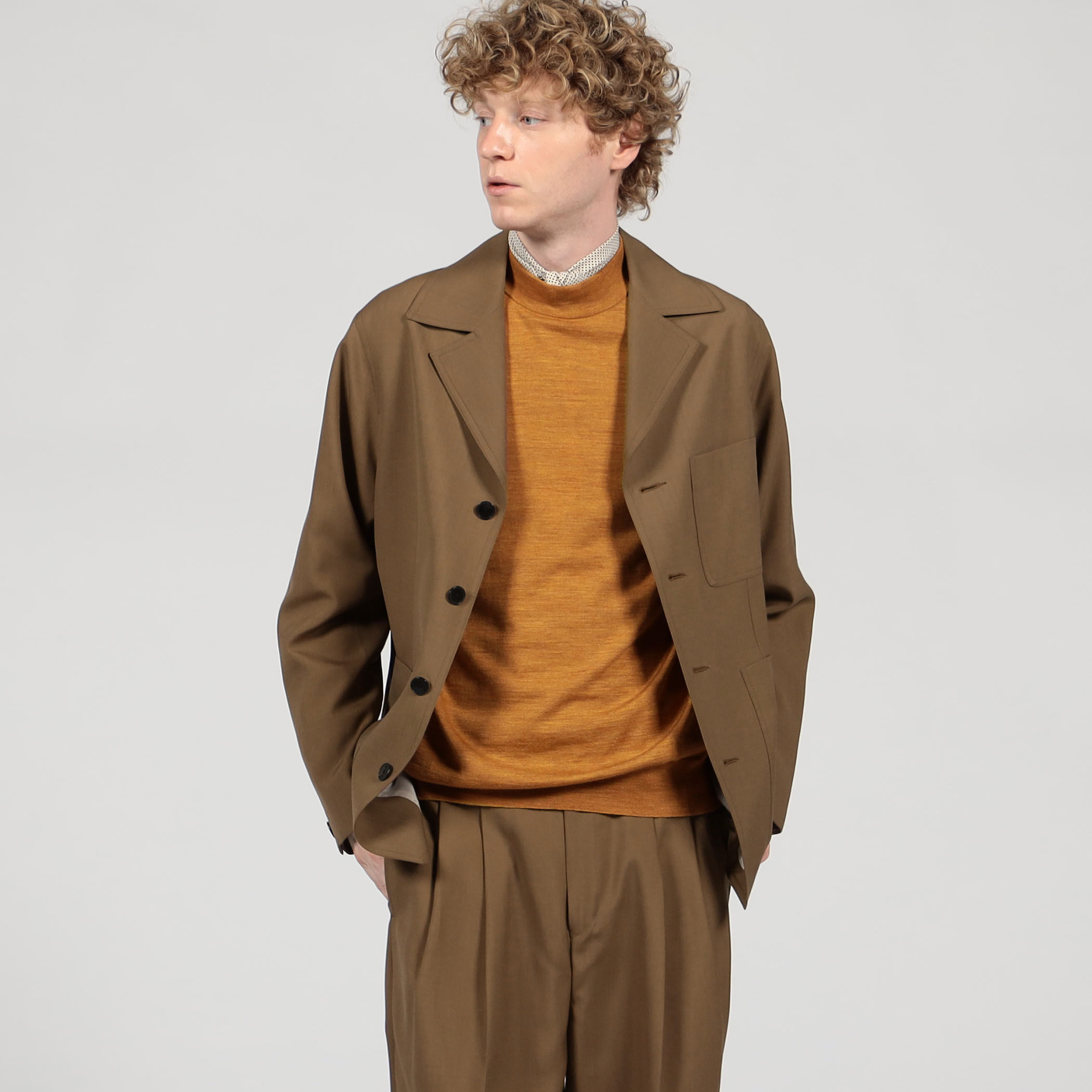 □SUPER120'Sウール シングルブレステッド 4Bバルカラージャケット