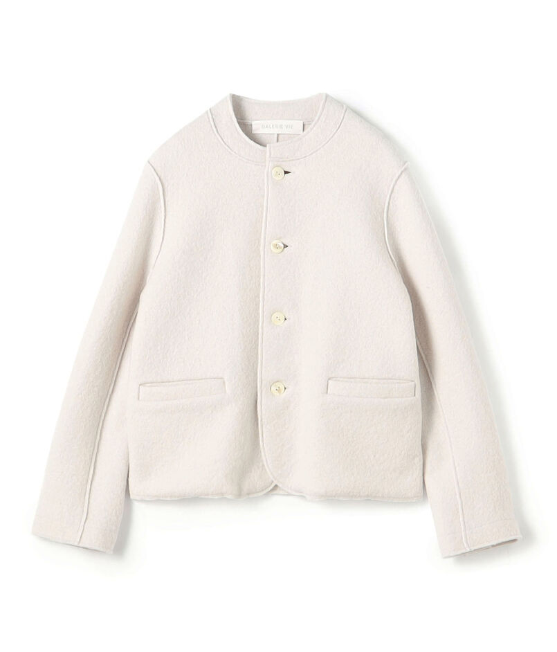 ボイルドウール バンドカラージャケット