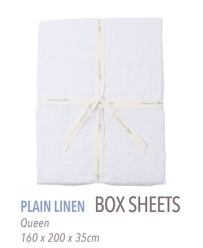 プレーンリネン ボックスシーツ（クイーン）