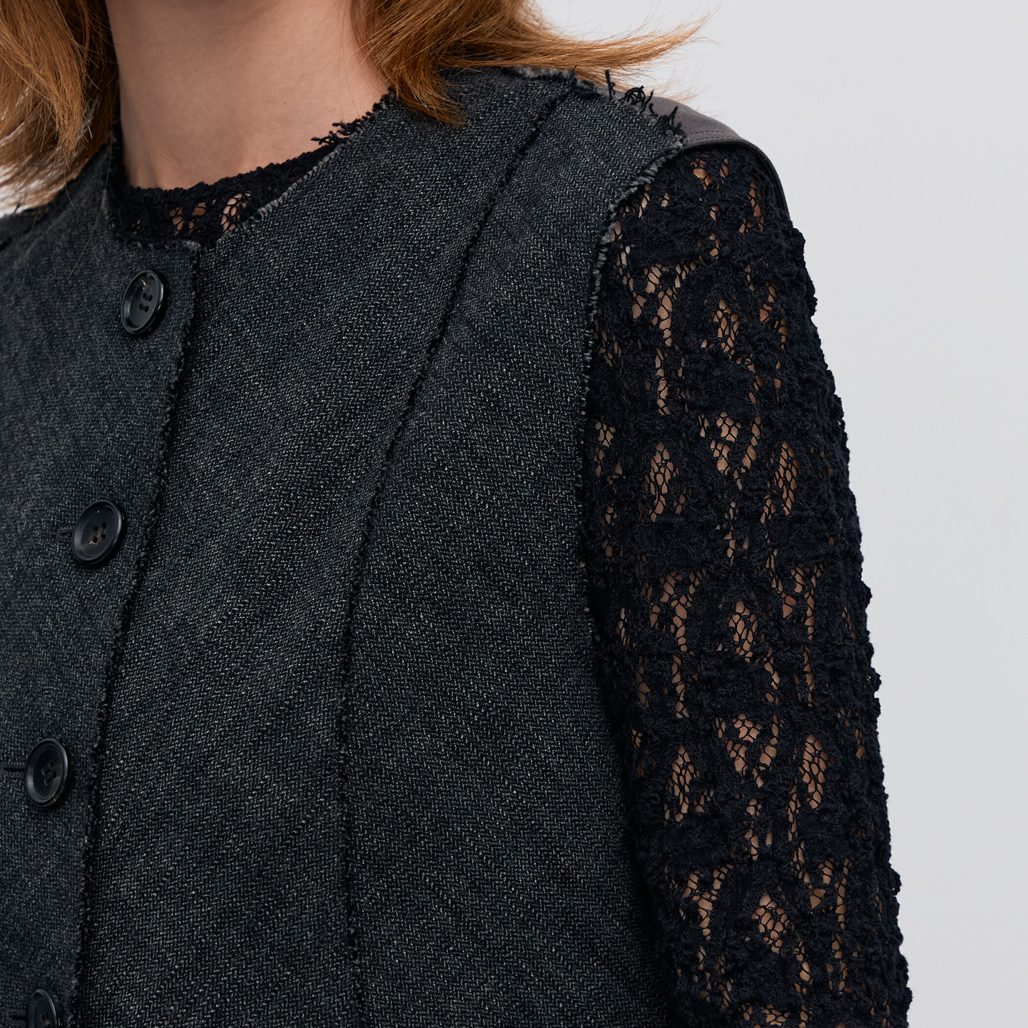 SANTE今季ヘリンボーンツィードベスト新品未使用 ベスト ジレ SANTEヘリンボーンツィードベスト レディース ベスト ジレ