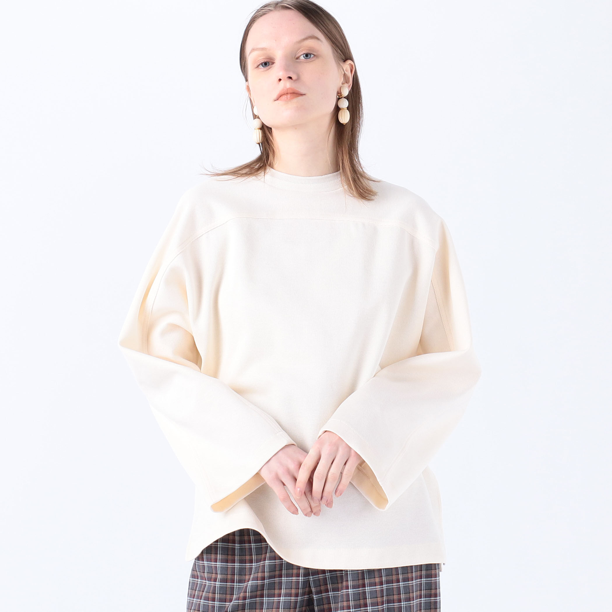 MACPHEE ダブルフェイス クルーネックプルオーバー