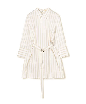 コンパクトコットン ウィングカラーチュニックブラウス