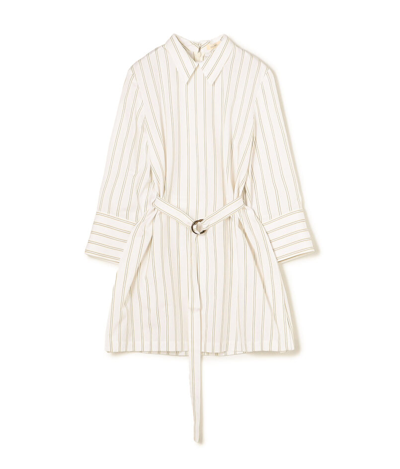 コンパクトコットン ウィングカラーチュニックブラウス