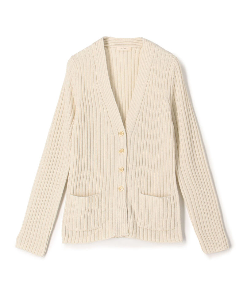 ウールリブ Vネックカーディガン