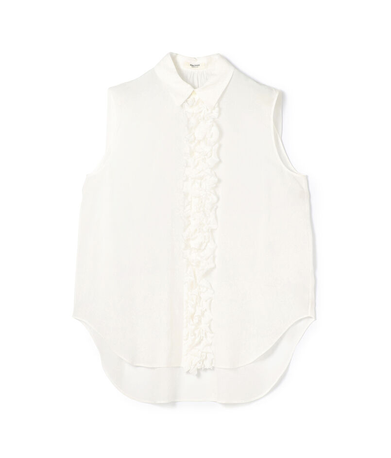 リヨセルローン フロントフリルブラウス