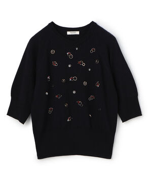 ウールビジュー ハーフスリーブプルオーバー