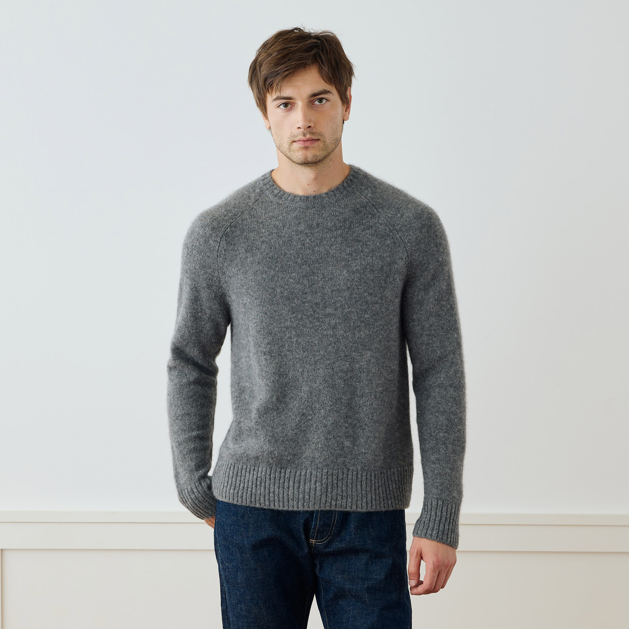 ライトテクスチャードカシミヤ ラグランスリーブプルオーバー MLTC3705