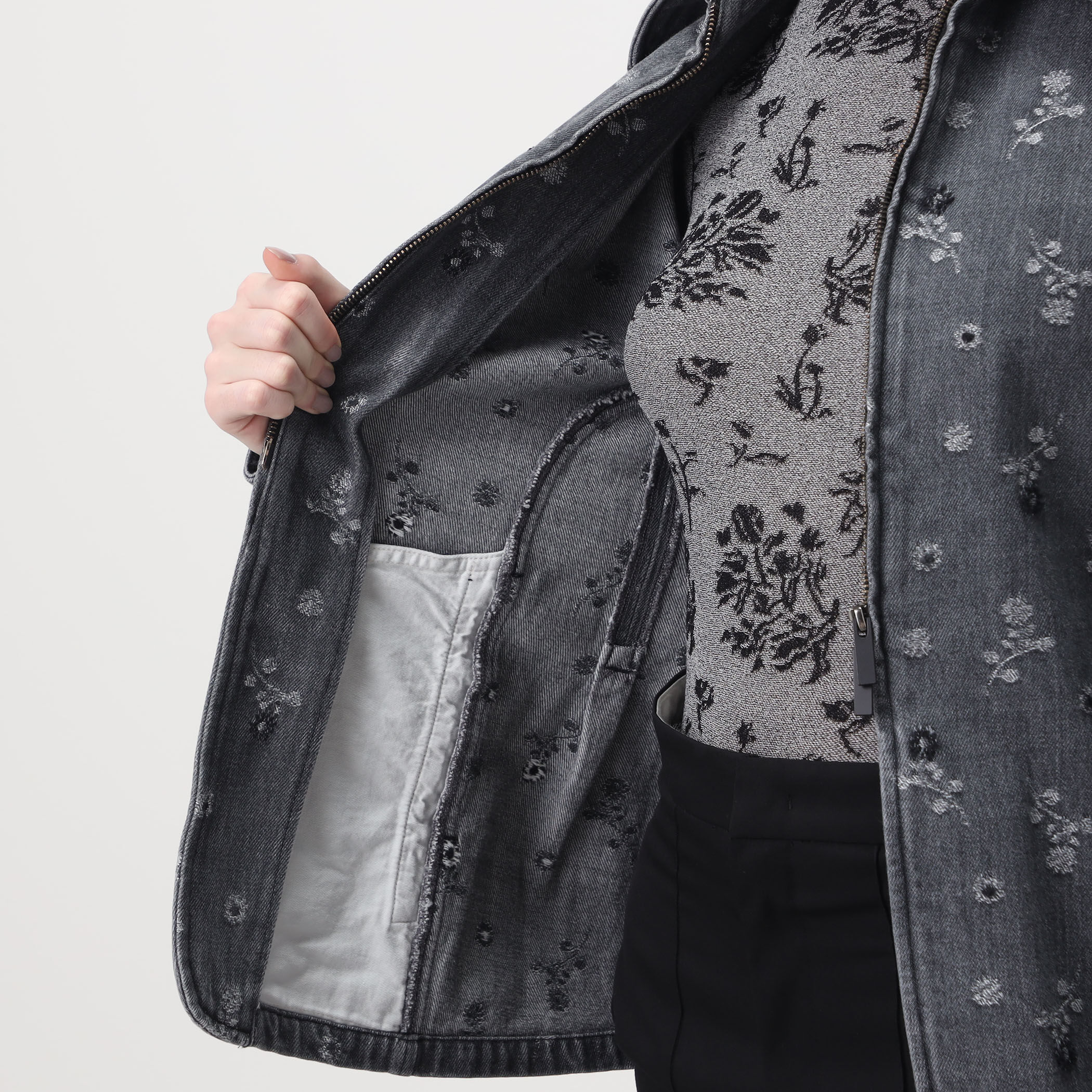 Mame Kurogouchi Floral Jacquard Denim Jacket ジャカードデニム