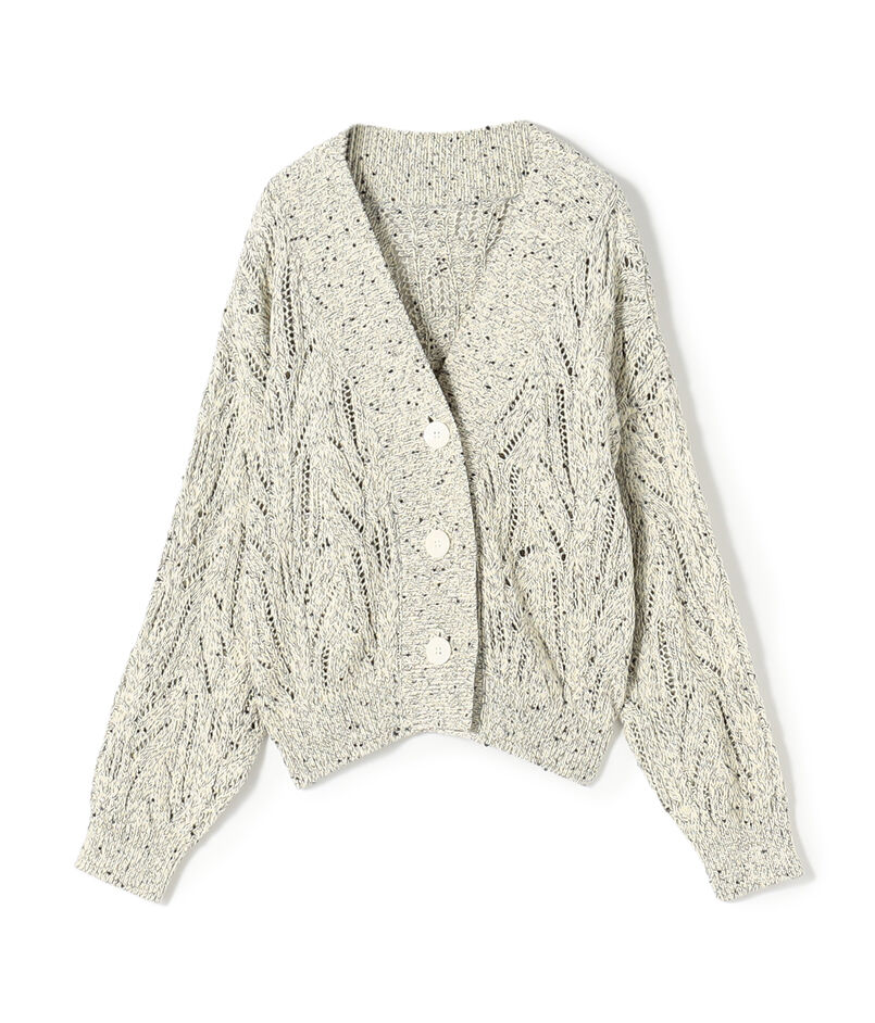 コットンスパンコールムリネ Vネックカーディガン