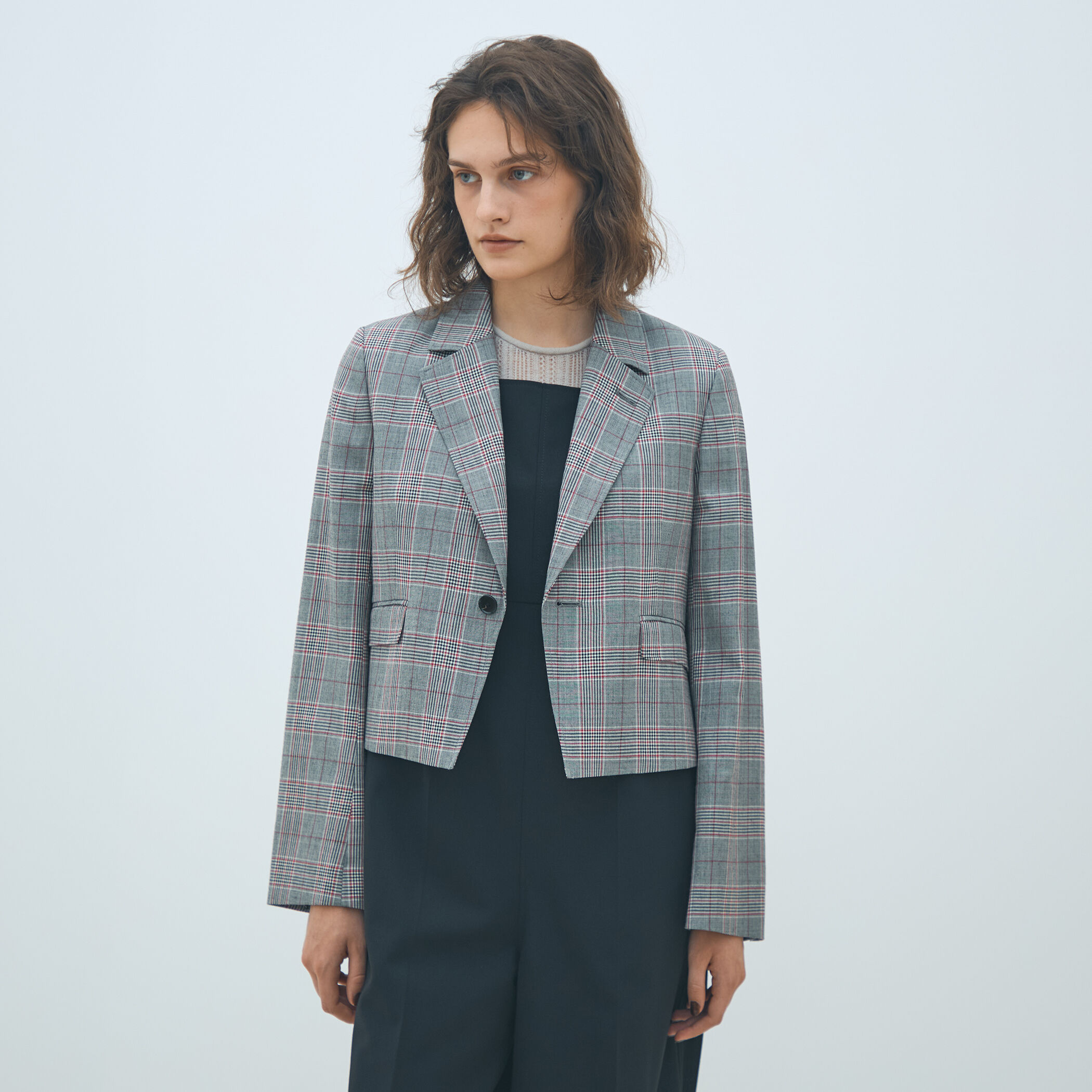 ライトウールチェックシングルブレストジャケット｜トゥモローランド