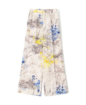 【WEB先行予約】 ダプルドシェードアブストラクトプリント エラスティックスリムパンツ