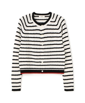 ギザケーブル クルーネックカーディガン