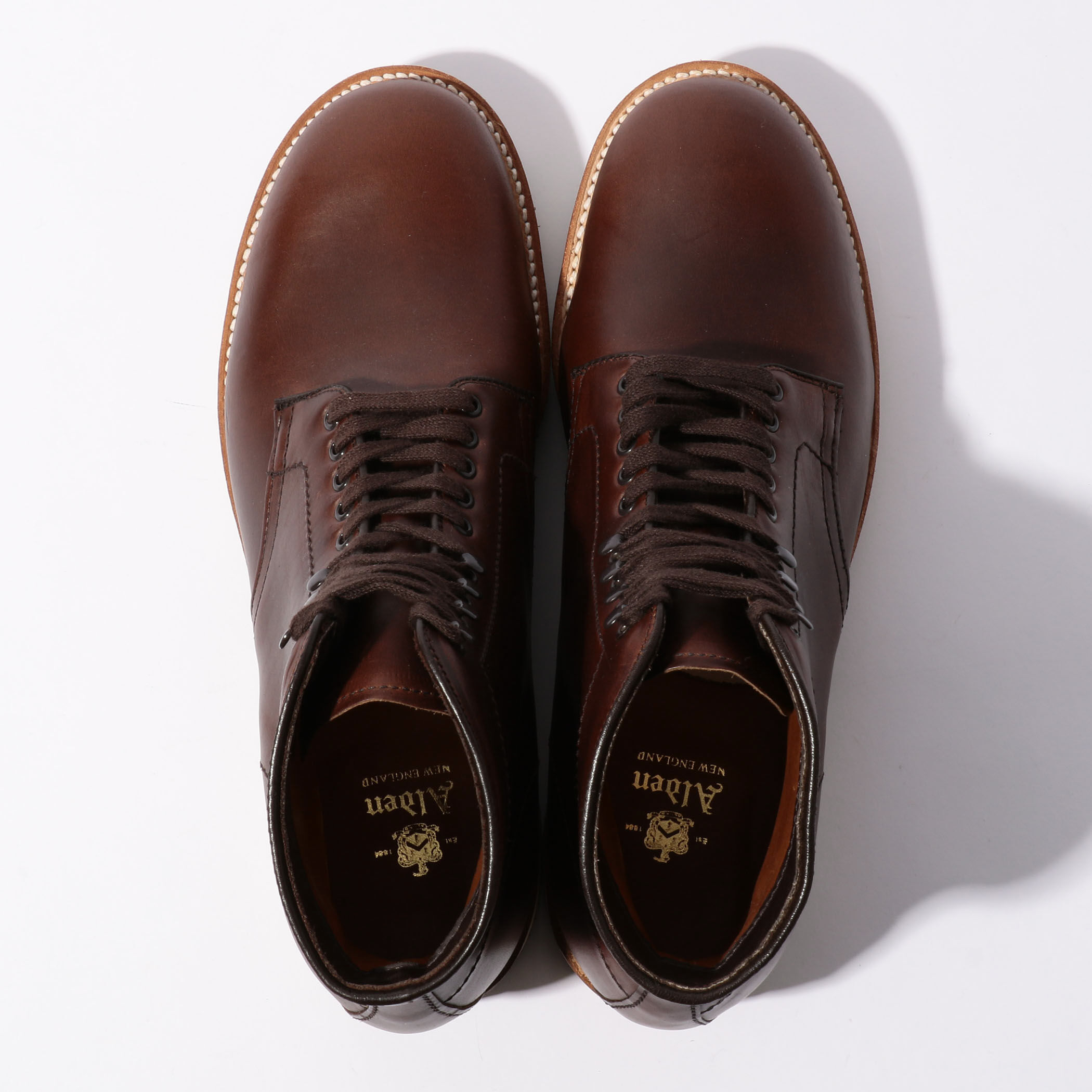 ALDEN クロムエクセル プレーントゥ レザーブーツ