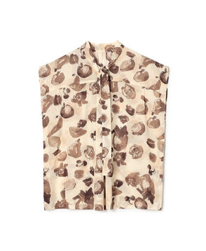 アンティークフルーツプリント 2wayボウタイブラウス