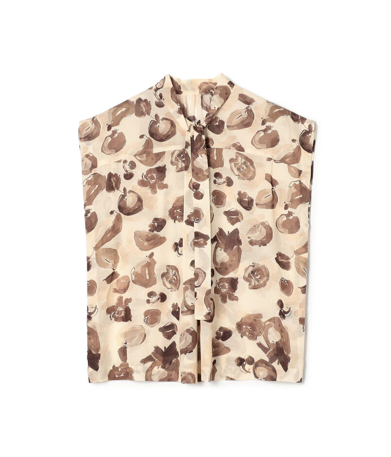 アンティークフルーツプリント 2wayボウタイブラウス