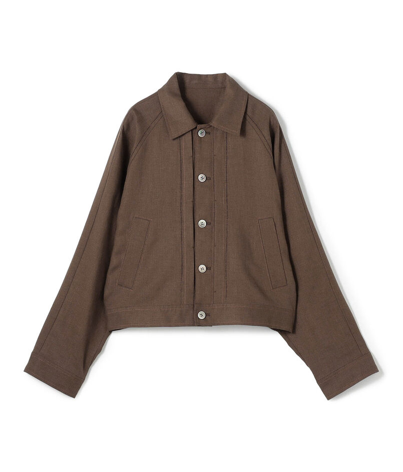 【WEB先行予約】フレンチリネン プリ―テッドジャケット