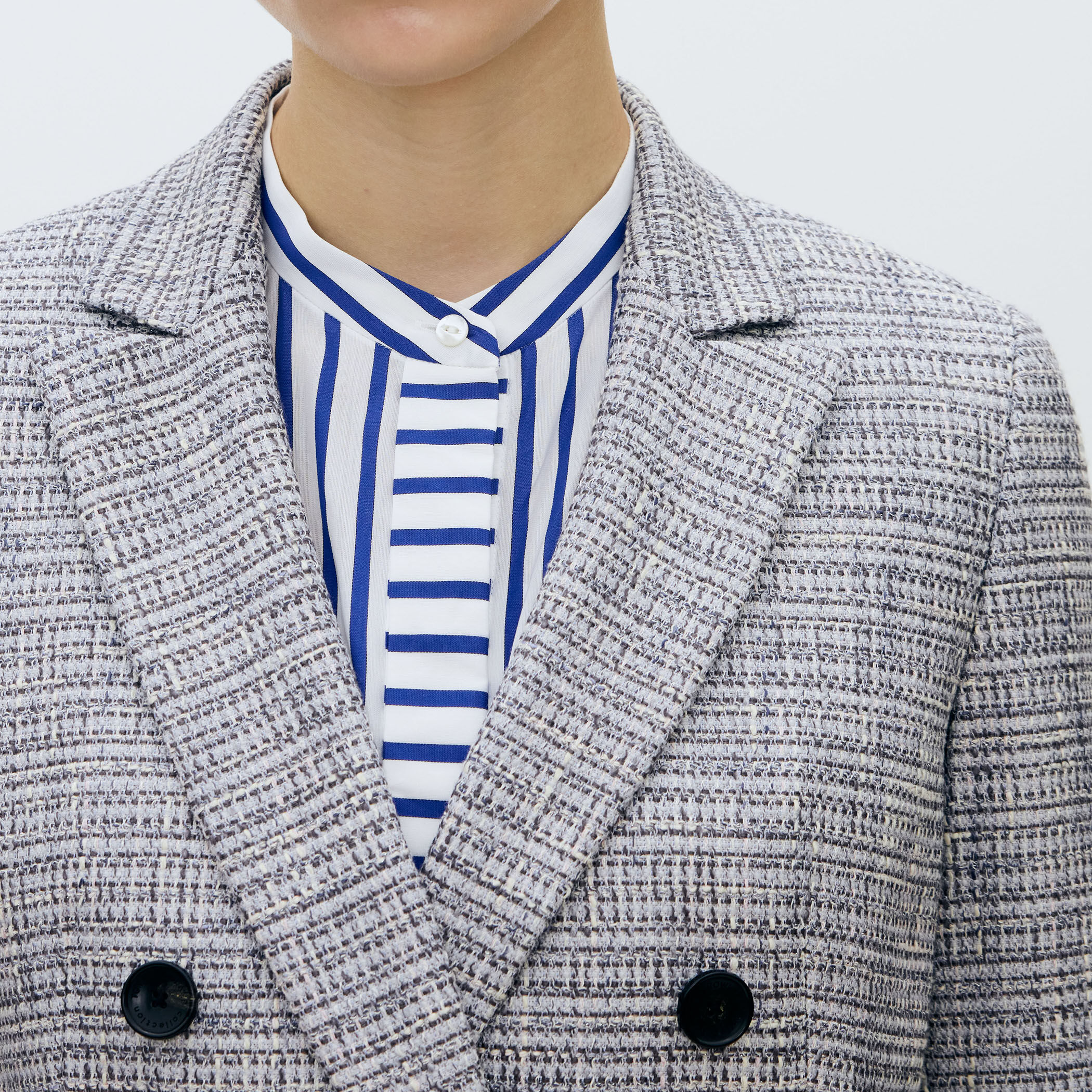 【25SS】 トゥモローランドコレクション ラメツイード クルーネックジャケット TOMORROWLAND collection ジャケット ノーカラージャケット ラメ