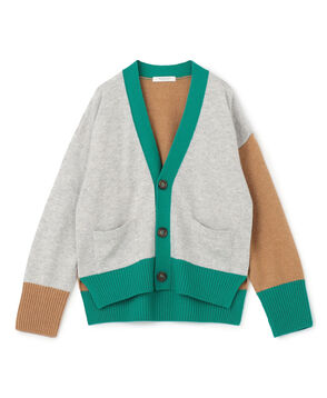 ■NZ LAMB 9G Vネックカーディガン