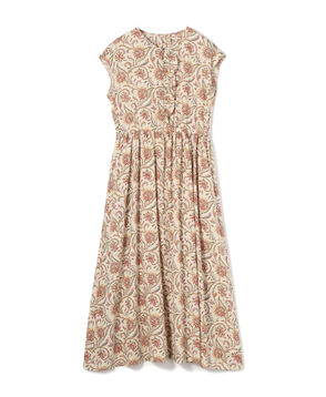 レーヨンプリント アシンメトリーフリルワンピース