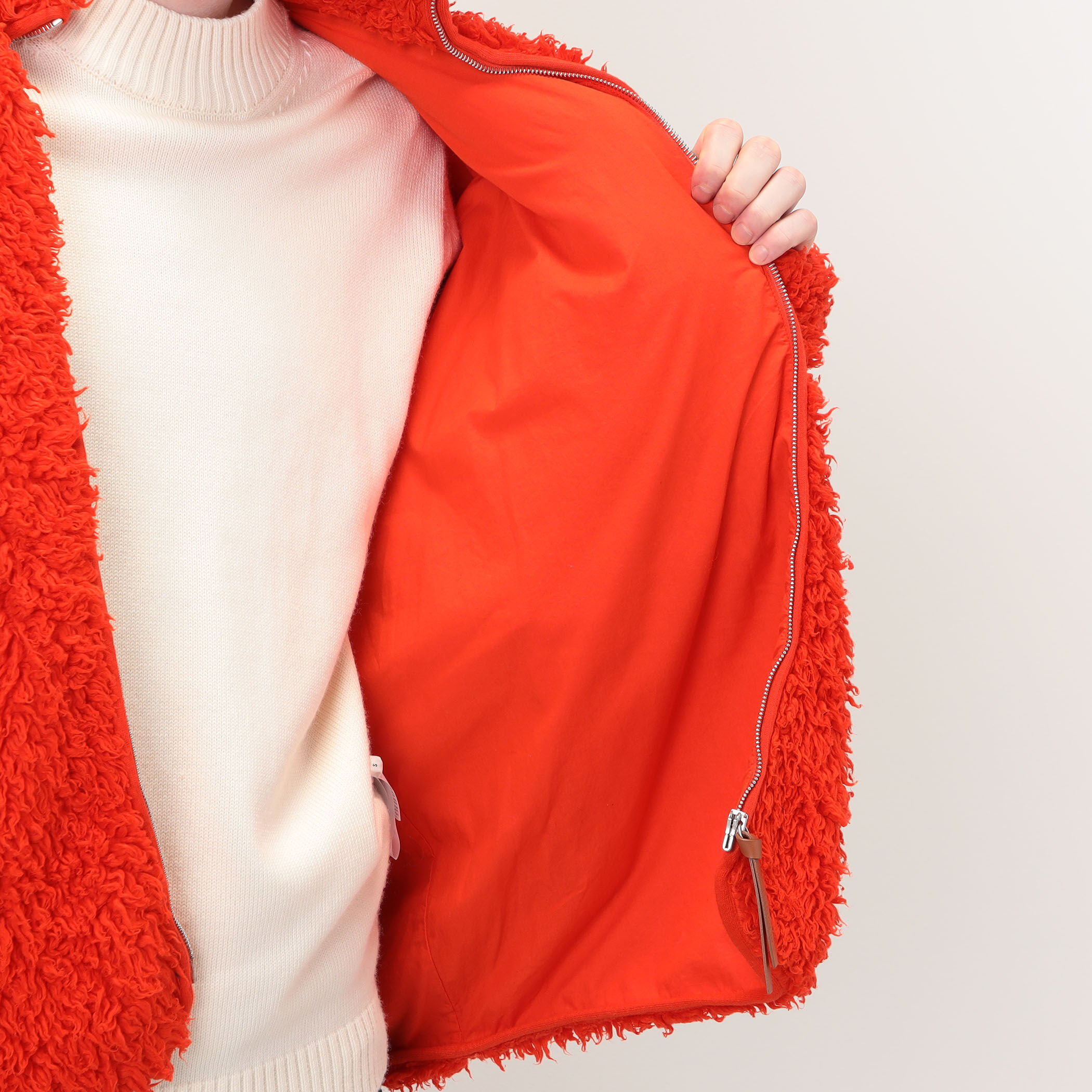 JIL SANDER+ NATURAL COTTON FLEECE ジップアップブルゾン