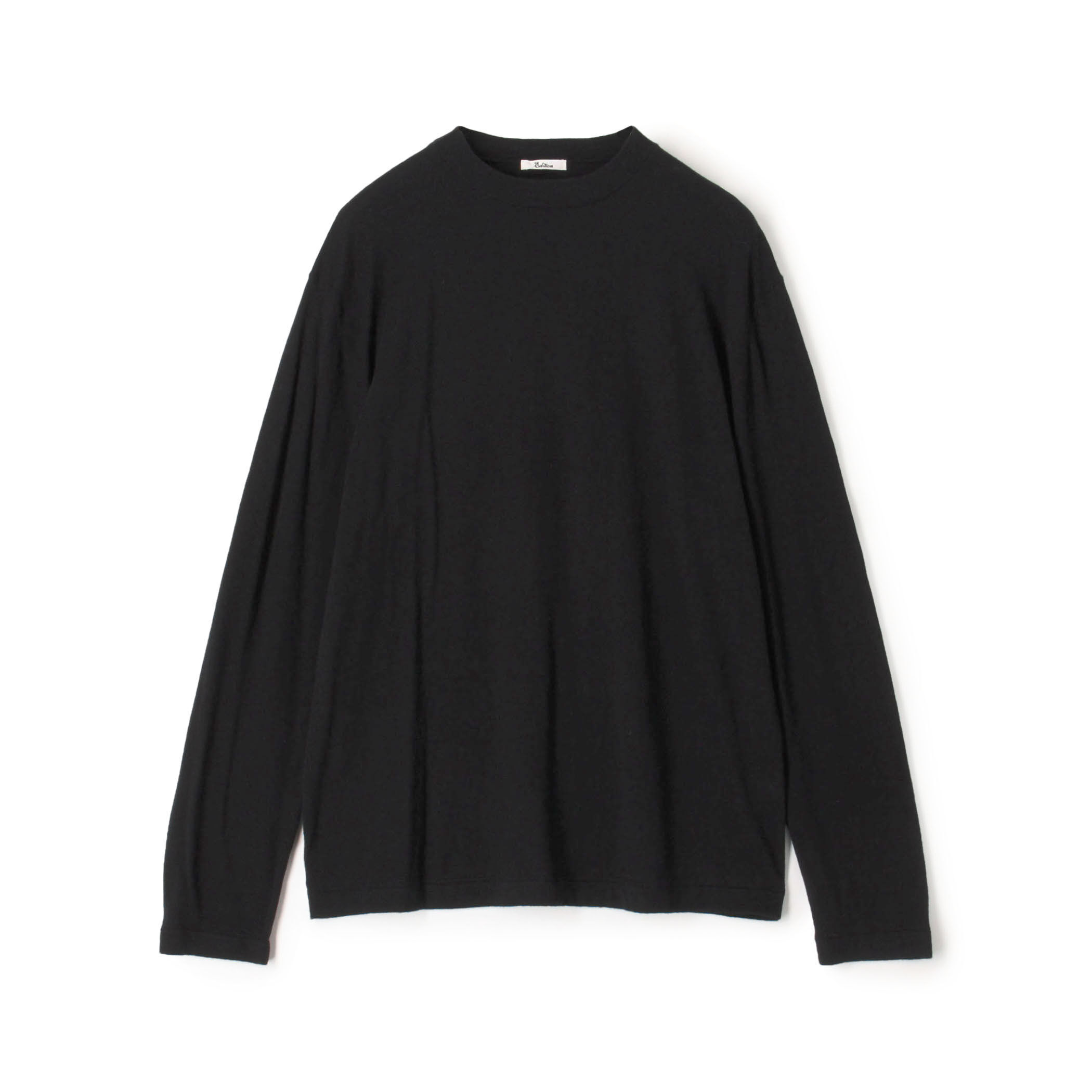 コットンカシミヤ クルーネックロングスリーブニット