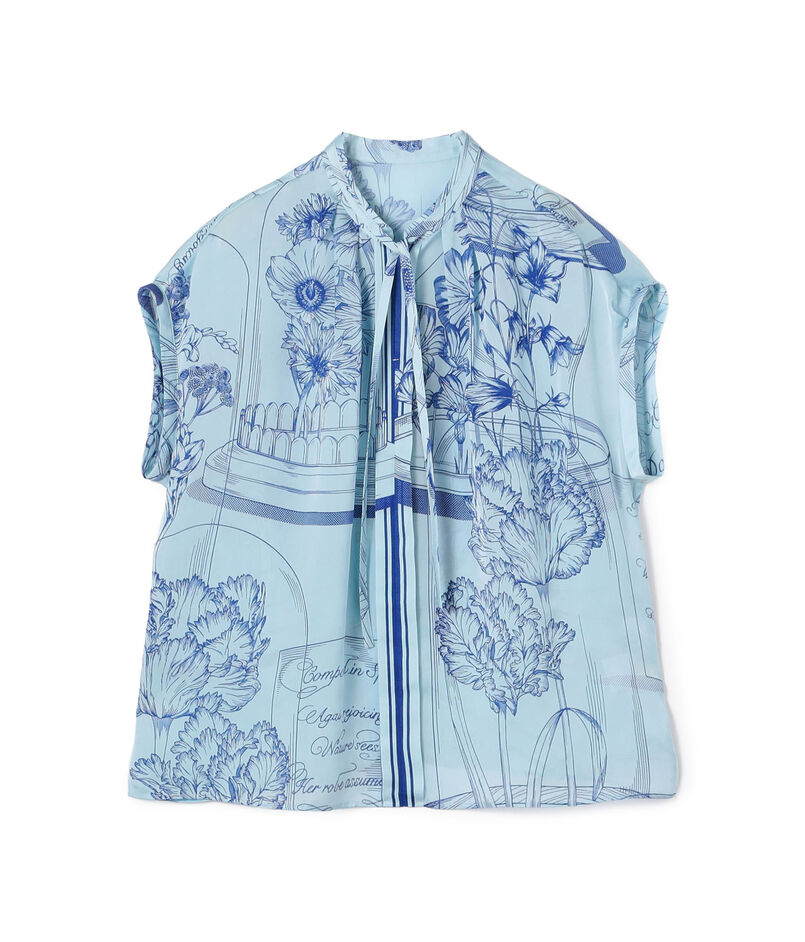 【別注】manipuri for Ballsey Glass dome Flower ボウタイブラウス